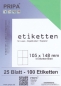 Preview: 25 Blatt Etiketten (DIN A4) 105 x 148 mm = 100 Etiketten