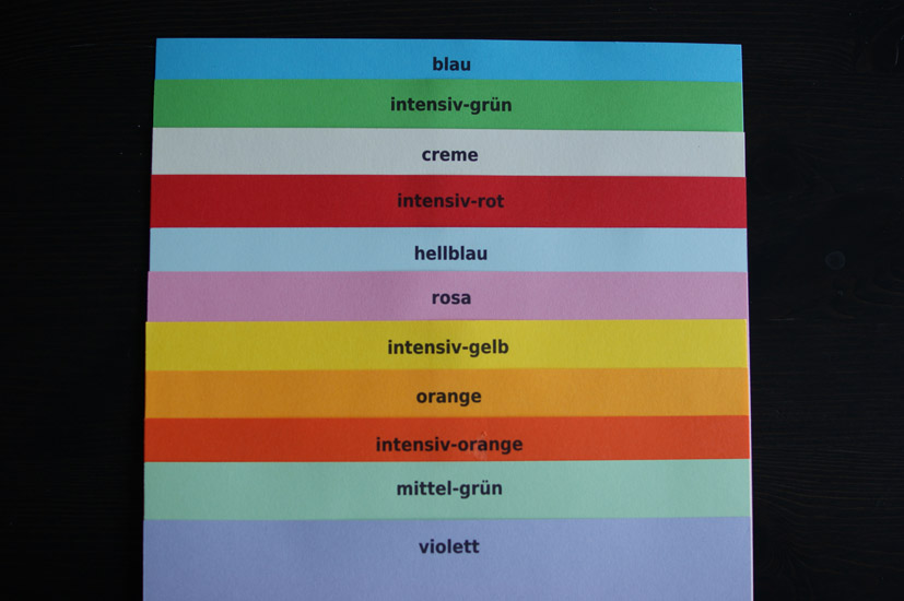 farbige Basispapiere