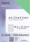 Mobile Preview: 25 Blatt Etiketten (DIN A4) 48 x 25 mm = 1100 Etiketten