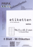Etiketten 96x42mm wetterfest