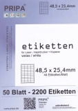 2200 Etiketten auf 50 Blatt A4 - 48x25mm
