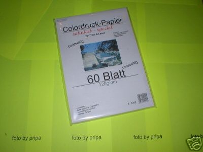 60 Blatt Farblaserpapier satiniert 120g