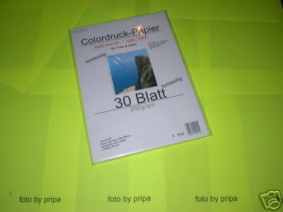 30 Blatt Farblaserpapier satiniert 250g