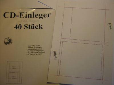 40 CD-Einleger auf A4-Bogen