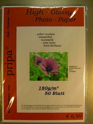 50 Blatt Fotopapier glänzend 180g