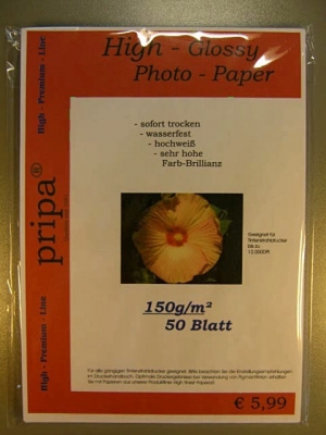 50 Blatt Fotopapier glänzend 150g