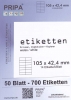 700 Etiketten auf 50 Blatt A4 - 105x42mm