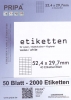 2000 Etiketten auf 50 Blatt A4 - 52x29mm