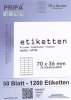 1200 Etiketten auf 50 Blatt A4 - 70x36mm