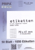 1050 Etiketten auf 50 Blatt A4 - 70x41mm